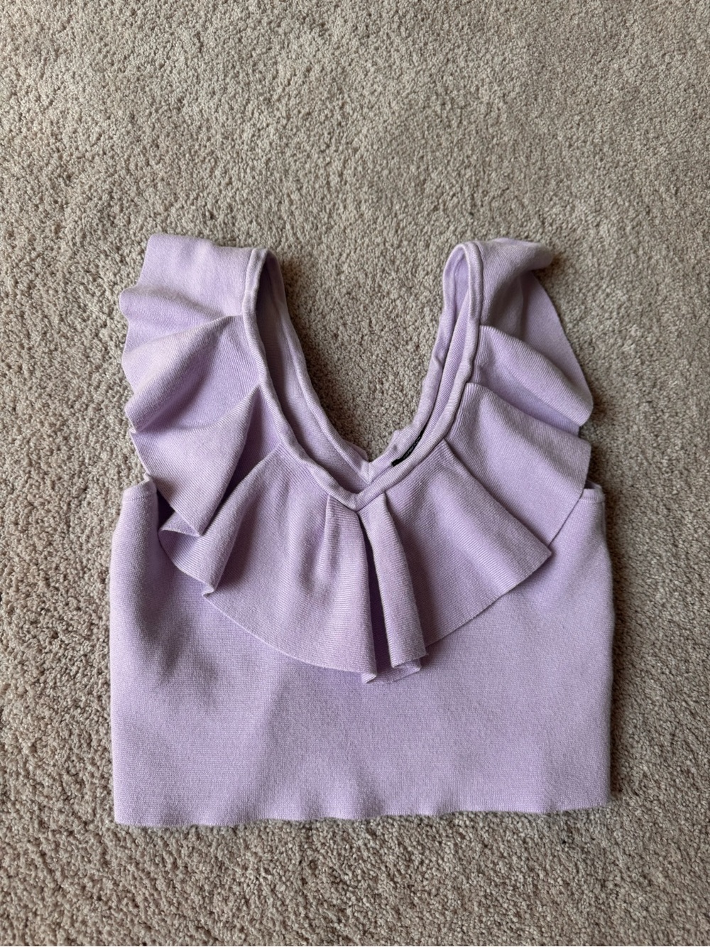 Express Lilac Ruffle V-Neck Camisole